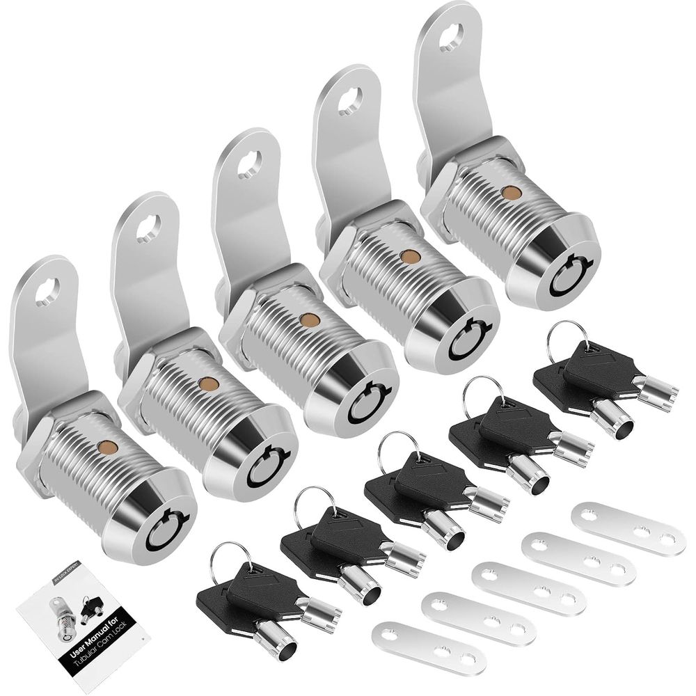 Door Lock - 5'li Paket Anahtarlı Dolap Kilidi, 7/8”