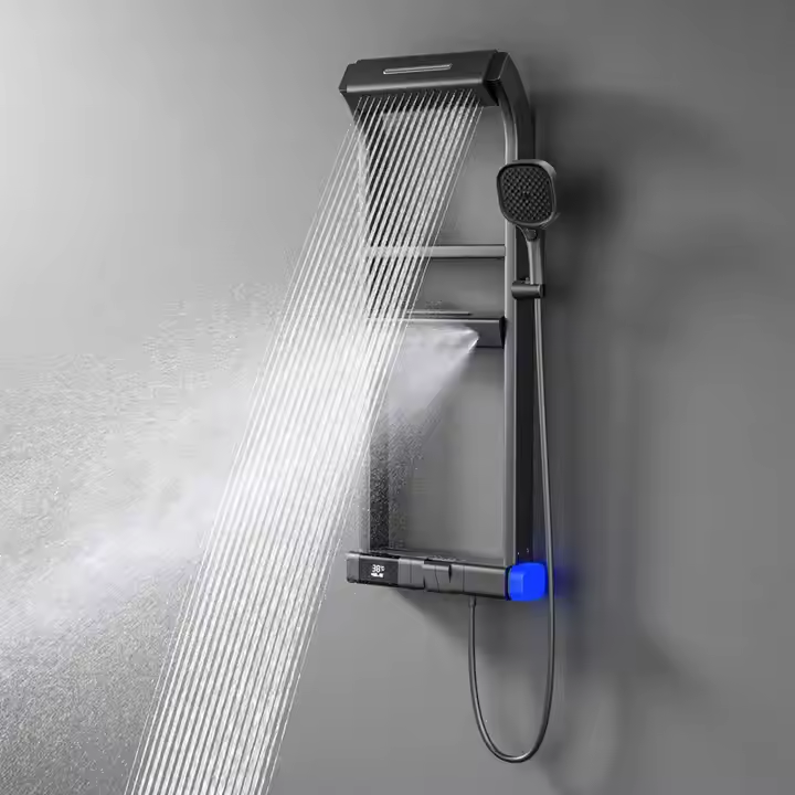 Faucet - Bakır Yağmur Duş Başlığı Seti Dijital