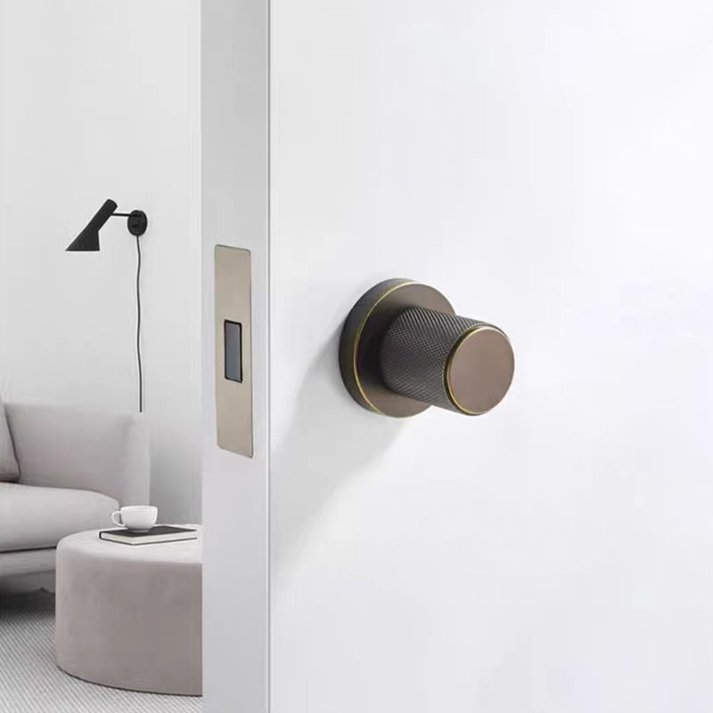 Door Handle - Modern Ahşap Altın Rengi Sessiz Yuvarlak