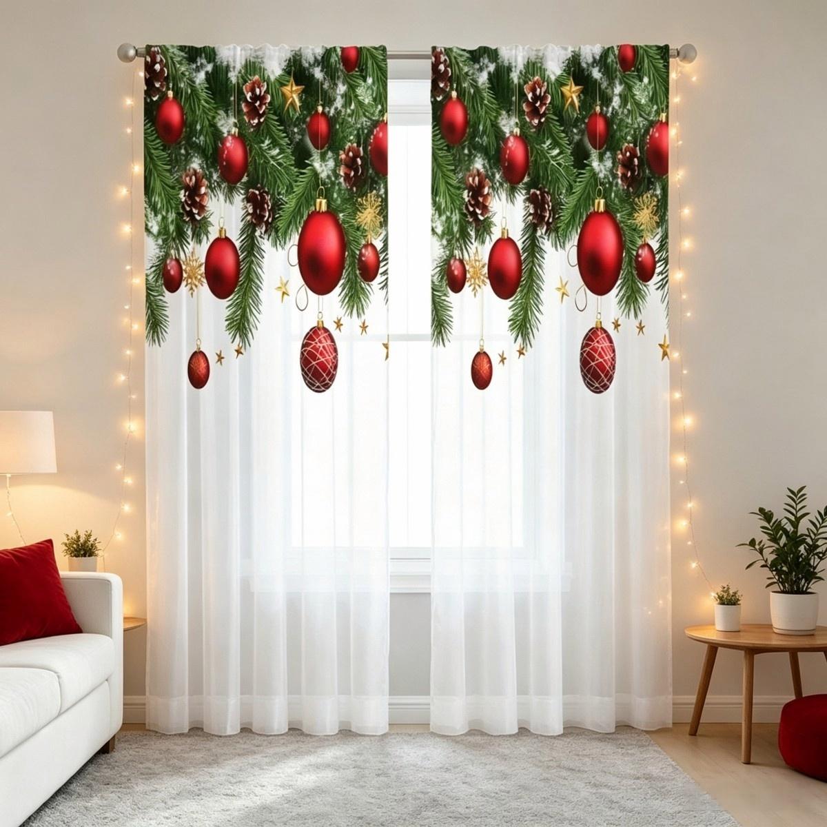 Çam Ağacı Desenli Kırmızı Bask - Curtain Rods incelemesi ve fiyatı